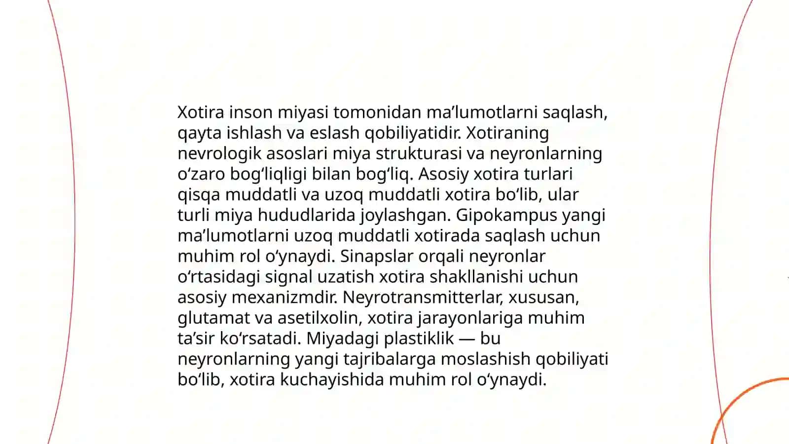 Xotira haqida tushuncha va uning nerv fiziologik asosi 4