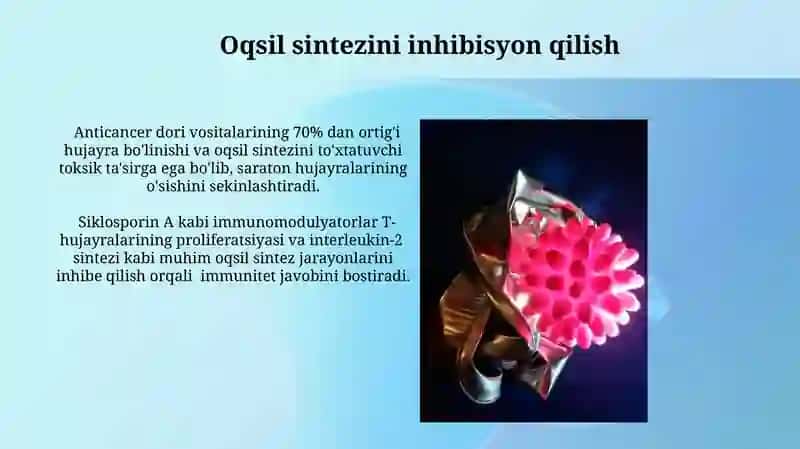 Viruslarga va oʻsmalarga qarshi dori vositalari taʼsir mexanizmi 4