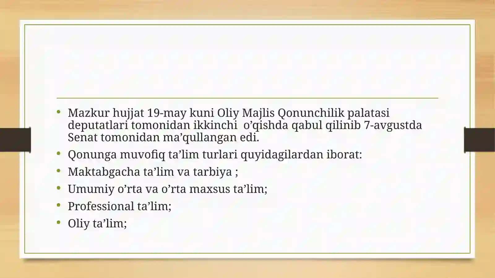 Ta’lim To’g’risidagi Qonun 4