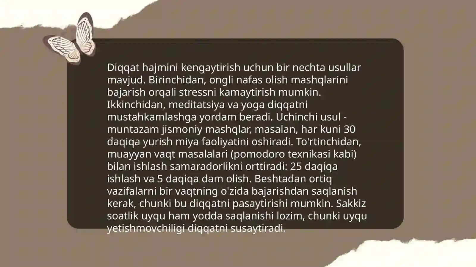 Diqqat xususiyatlari va rivojlantirish imkoniyatlari 4