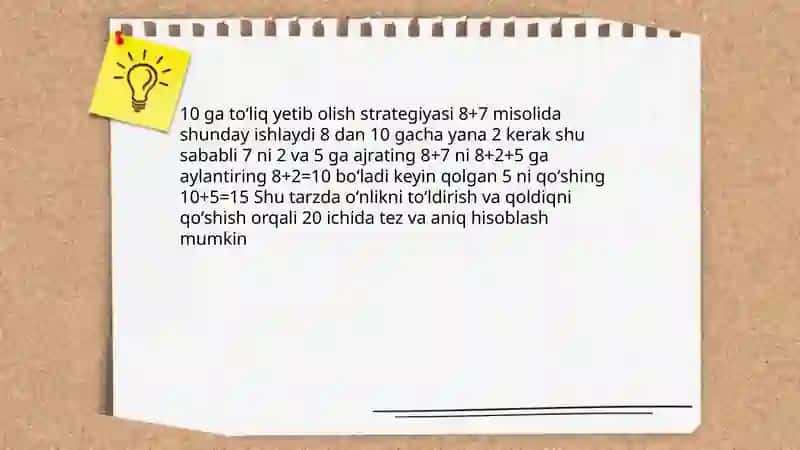 Oʻnlikdan oʻtib 20 ichida sonlarni qoʻshish 4