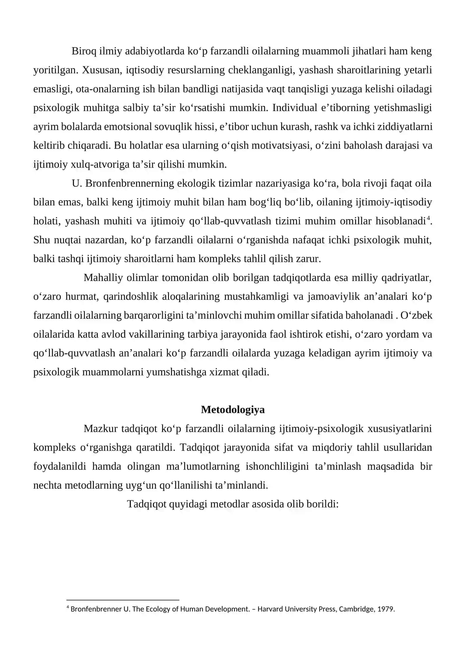 Ko'p farzandli oilalarning ijtimoiy-psixologik xususiyatlari: Muommo va yechimlar 4