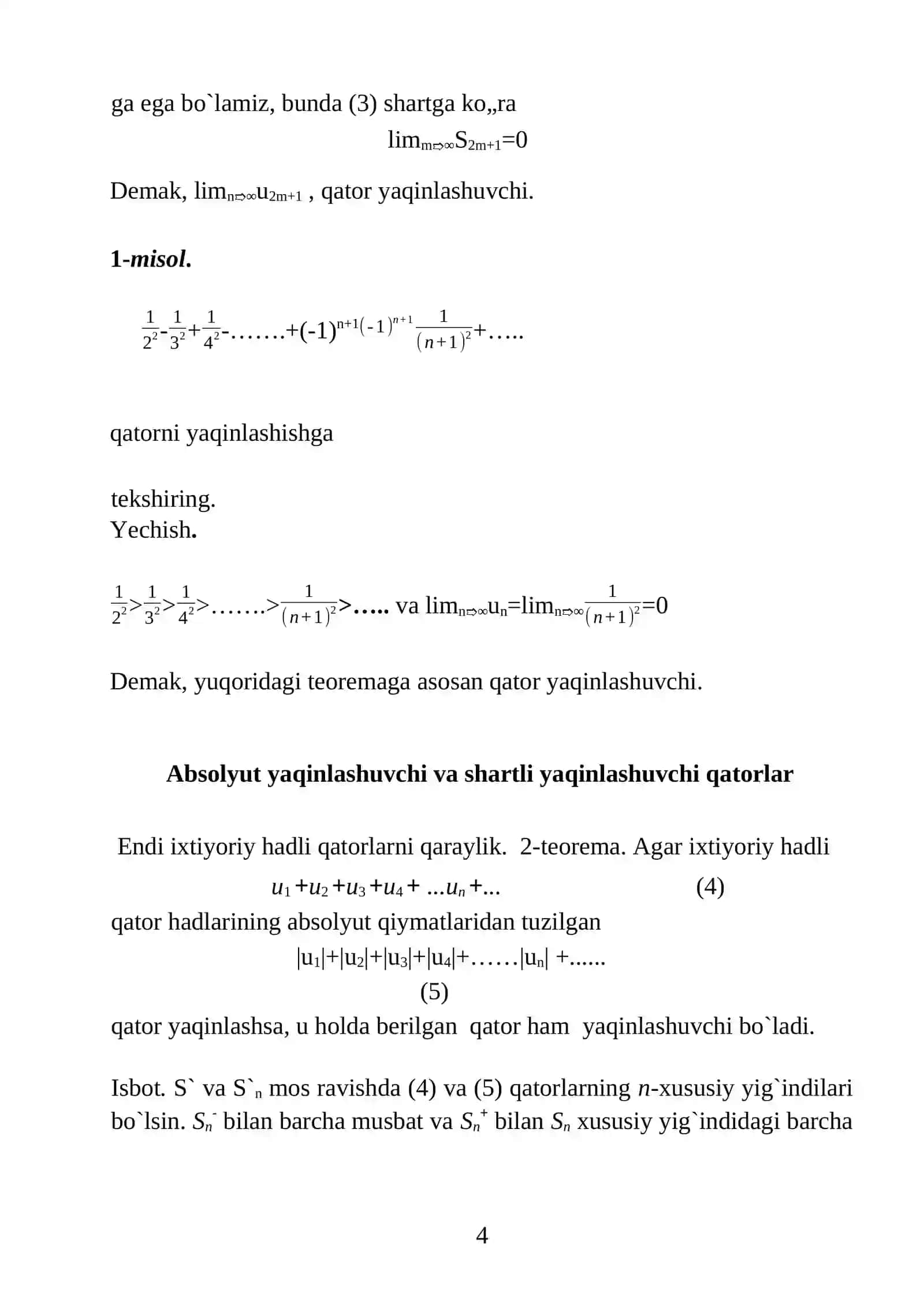 Matematik Analiz 4