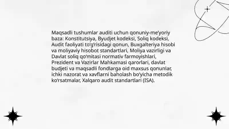Maqsadli tushumlar va fondlarga doir hisoblashishlar auditi 4