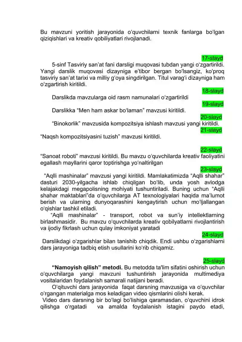 Tasviriy san'at fanining 4-5-sinf o‘quv dasturi 4