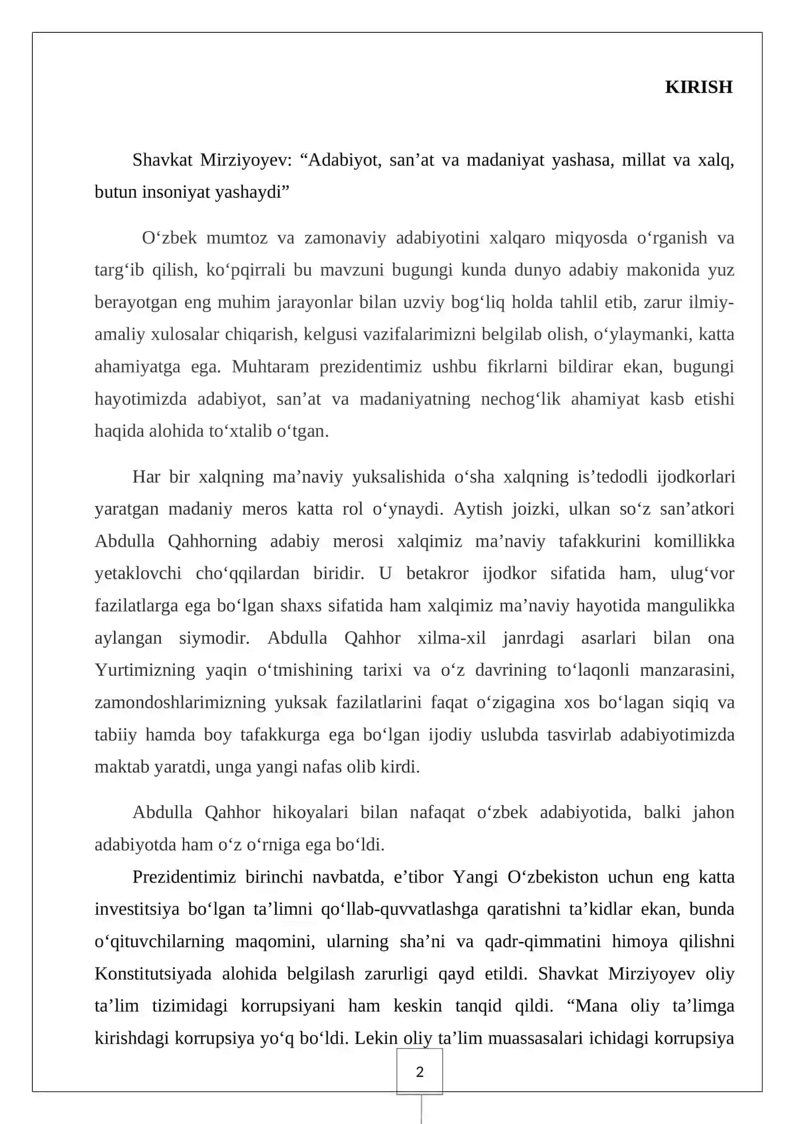 Abdulla Qahhor satirik hikoyalar ustasi KURS ISHI 4