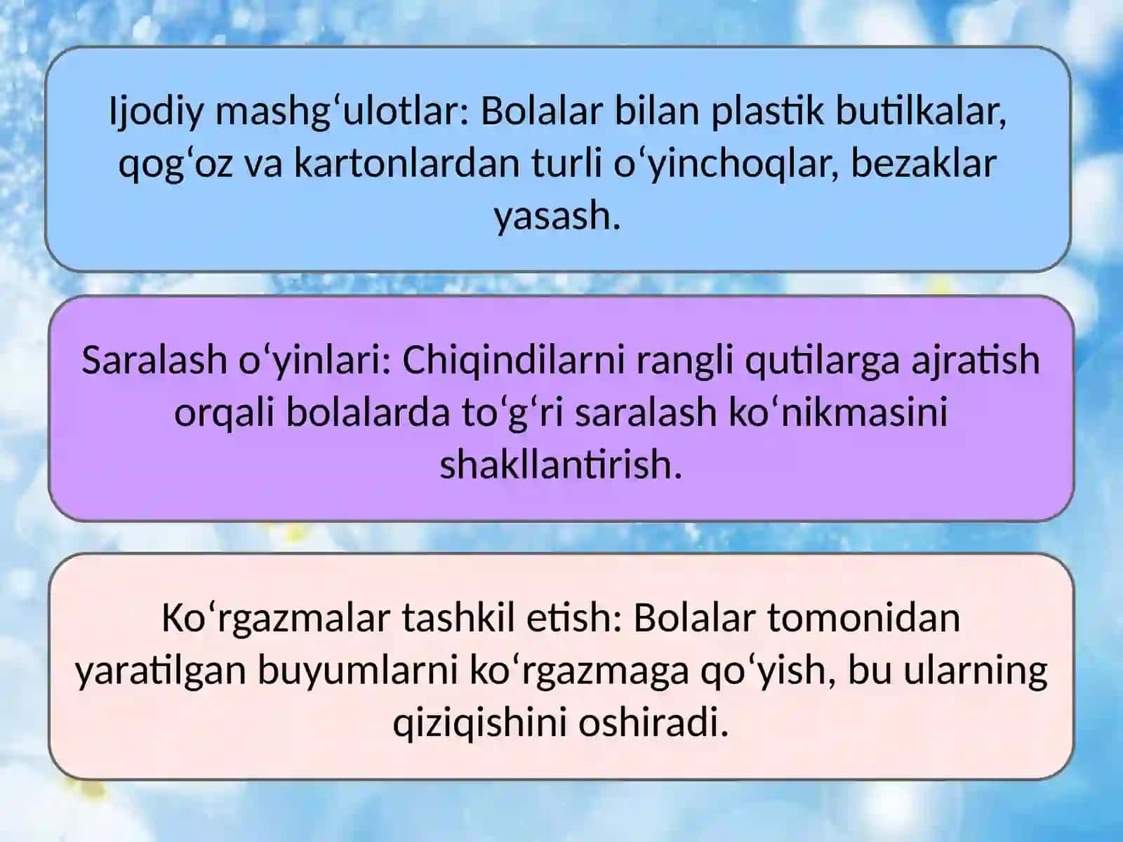 Qiziqarli chiqindi loyihasini tashkil etish 4