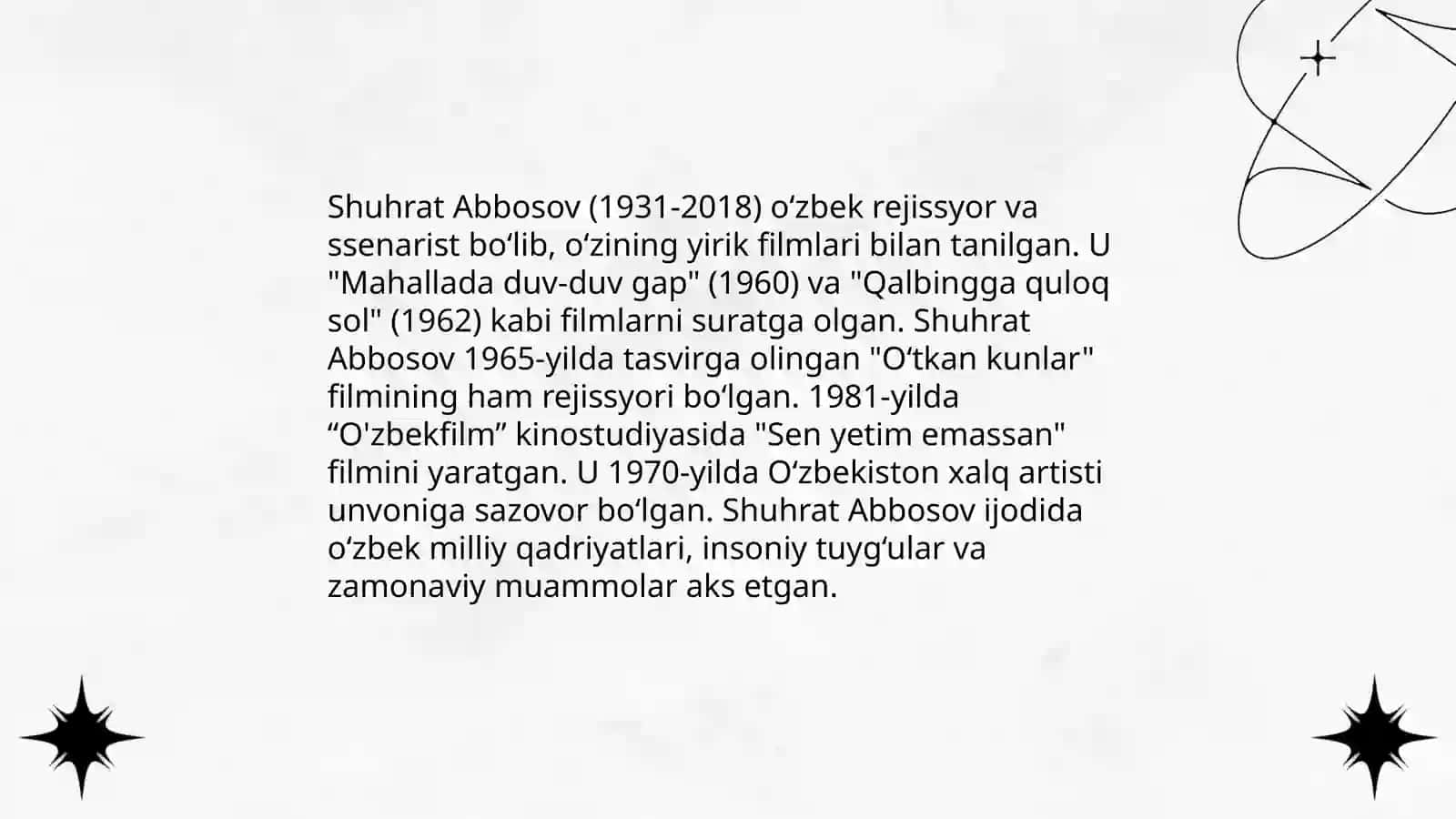 Shuhrat Abbosovning hayoti 4