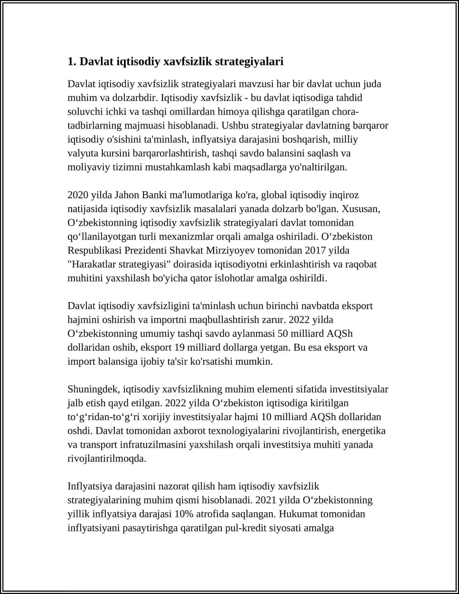 Davlat iqtisodiy xavfsizlik strategiyalari 4