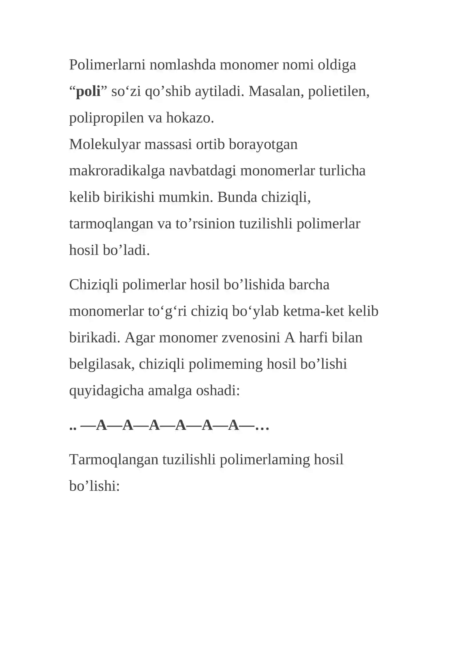 Polimerlanish. Polimerlanish turlari. Radikal polimerlanish.Ionli polimerlanish turlari. Kation va anion polimerlanish 4