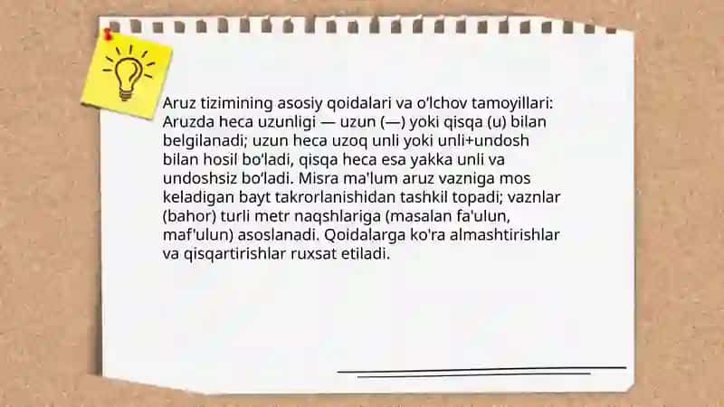 Barmoq tizimi va aruz tizimi 4