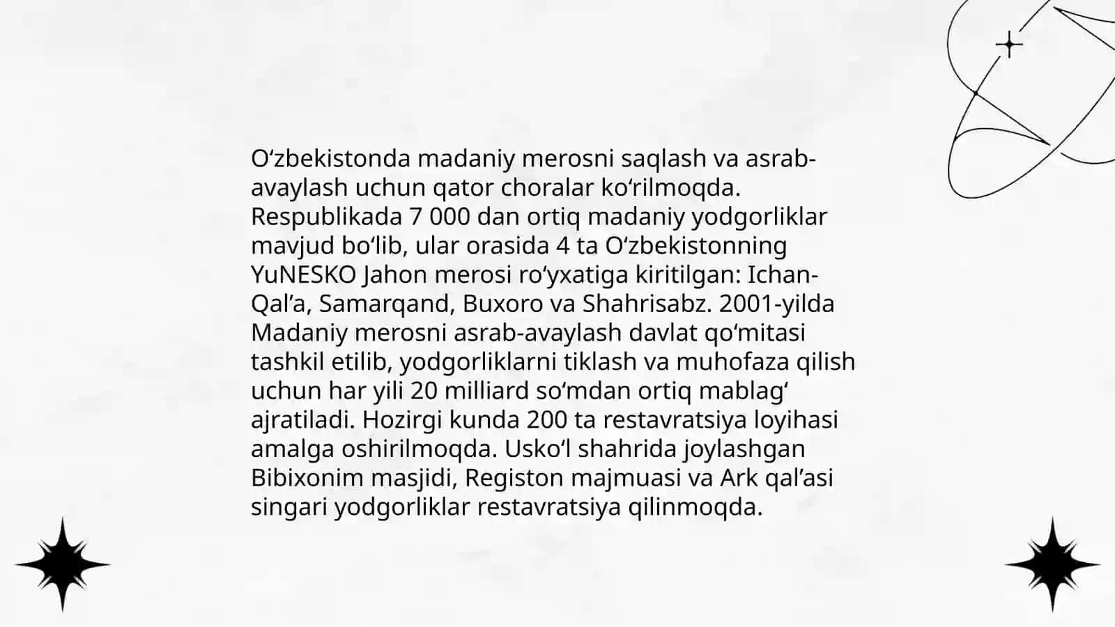 Mustaqillik yillarida o'zbekistondagi manaviy va madaniy taraqqiyot 4