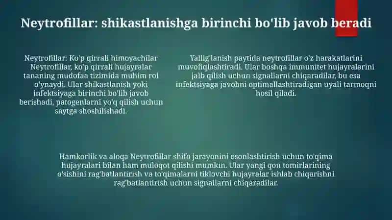 Yallig'Lanish Reaksiyasi Vaqtida Hujayralarni O'Zaro Ta'Siri 4