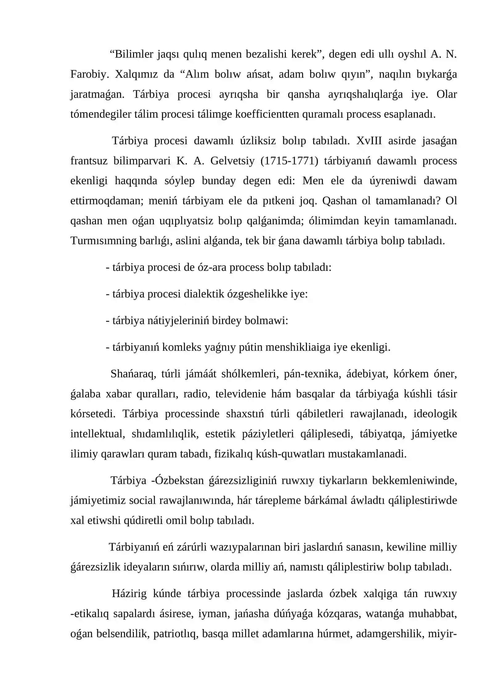 Baslawısh tálimde tárbiya pániniń maqseti hám waziypaları 4