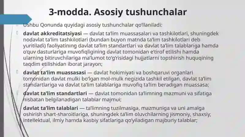 Ta'lim to'g'risida Qonun 4