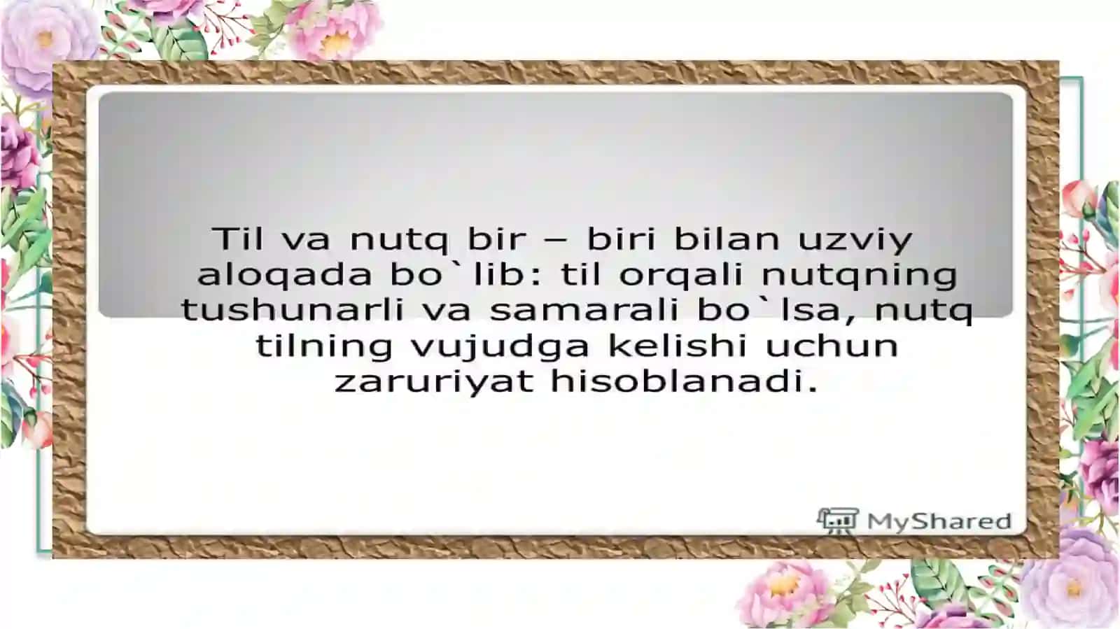 Til va nutq munosabati. Til va nutq birliklari 4