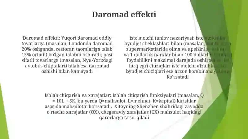 Iste’molchilar tanlovi nazariyasi. Ishlab chiqarish va xarajatlar 4