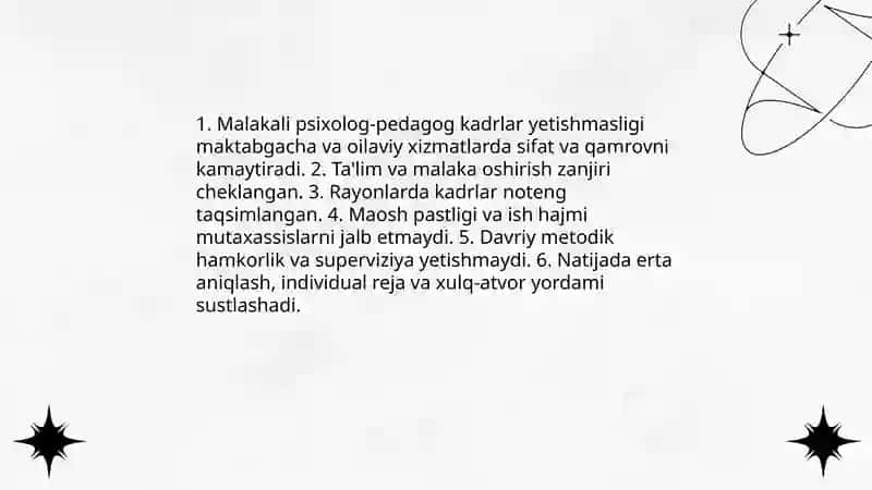 Erta psixologik-pedagogik hamrohlik qilishni tashkil etishda yuzaga keladigan qiyinchiliklar tahlili 4