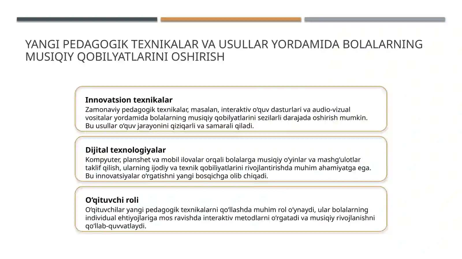 Bolaning musiqiy qobilyatlarini rivojlantirish 4