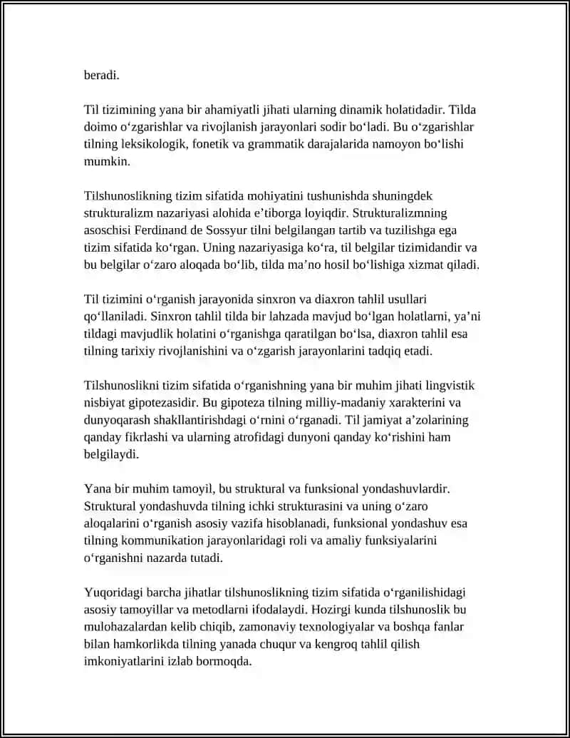 TILSHUNOSLIKNING TIZIM SIFATIDAGI MOHIYATI 4