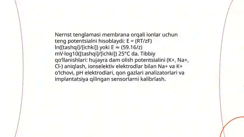 9 Elektrokimyo - tibbiyotda elektrodiagnostikaning asosi 4