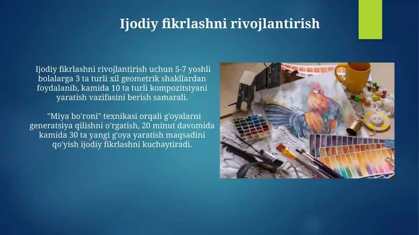 Applikatsiya va mozaika bilan ishlash darslarini to`g`ri tashkil etish talablari 4