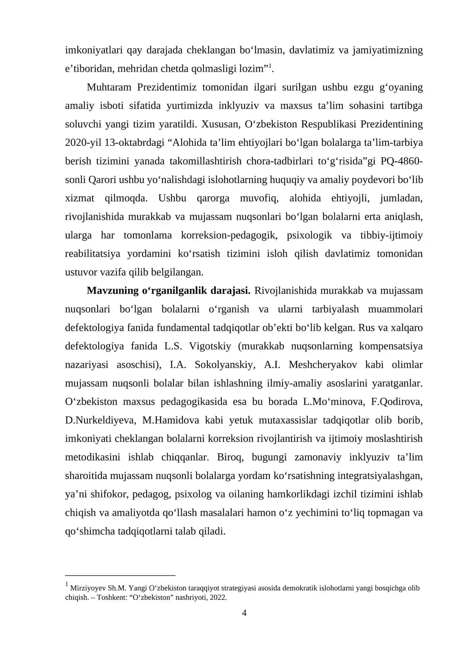 Rivojlanishida mujassam nuqsonga ega bo‘lgan bolalar bilan olib boriladigan korreksion ishlar tizim 4