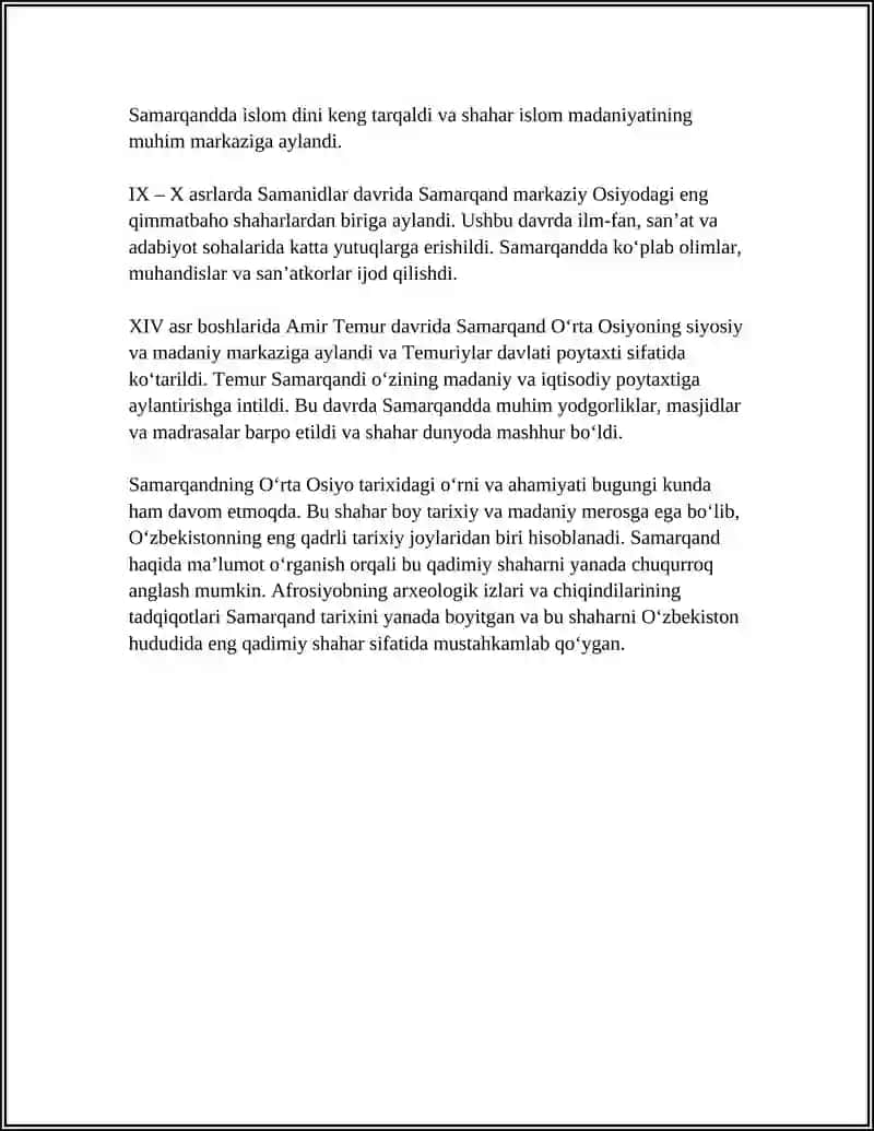 Samarqand (Afrosiyob): Oʻzbekistondagi eng qadimiy shahar 4