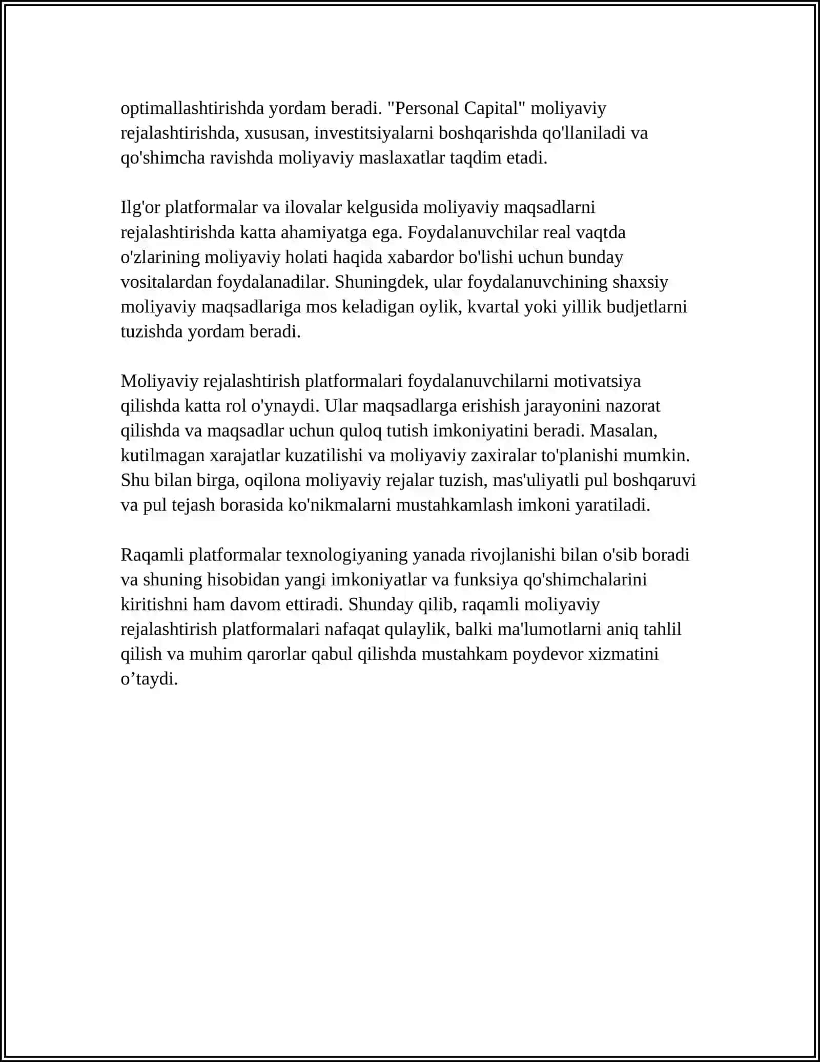 ZAMANAGÓY SHÁRAYATTA FINANSLIQ REJELESTIRIWDIŃ ÚSTIN TURATUǴIN BAǴDARLARI 4
