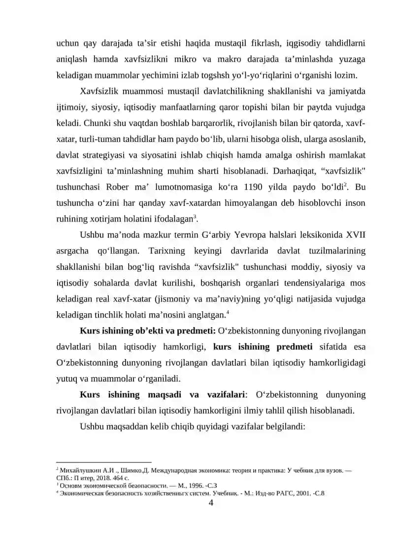 O‘ZBEKISTONNING DUNYONING RIVOJLANGAN DAVLATLARI BILAN IQTISODIY HAMKORLIGI 4