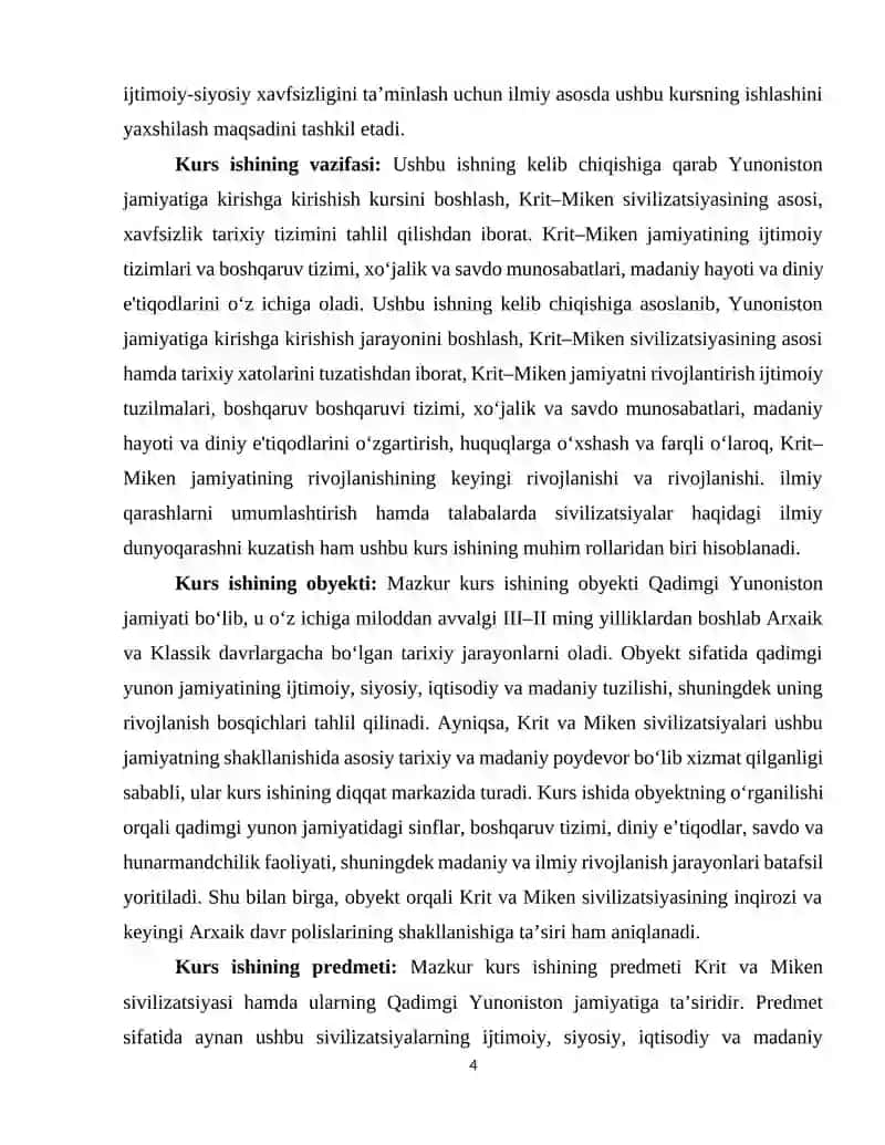 Qadimgi Yunoniston tarixiga kirish va Krit-Miken jamiyati 4