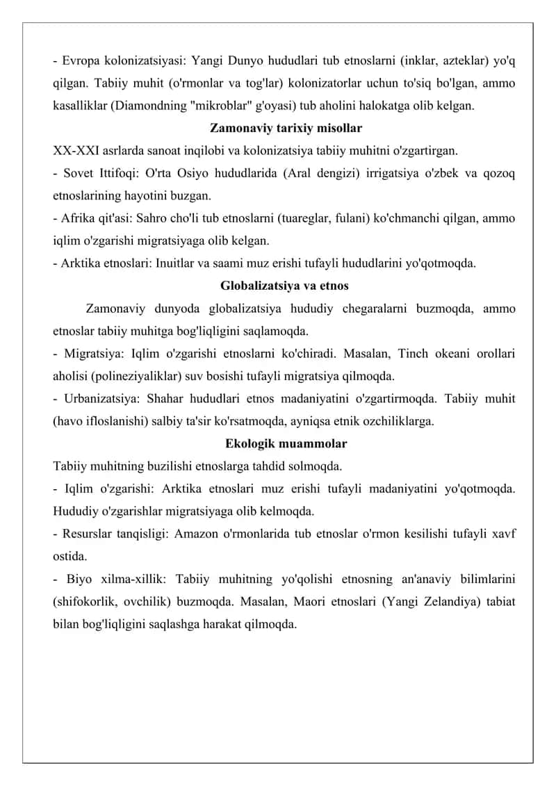 Etnos, hudud va tabiiy muhit tezis 4