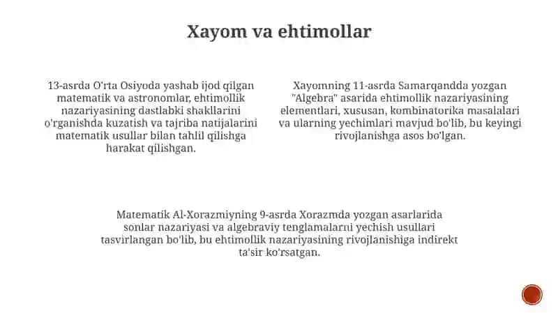 Ehtimollar nazariyasi rivojlanishining tarixi 4