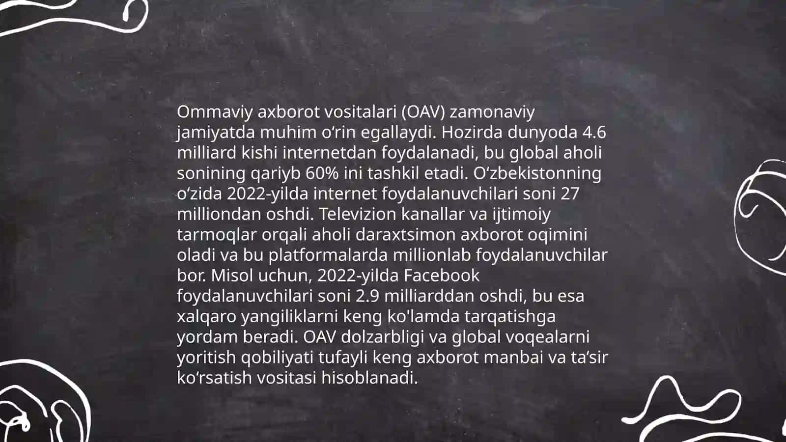 Sõz erkinligini ta'minlash:ommaviy axborot vositalari va matbuot 4
