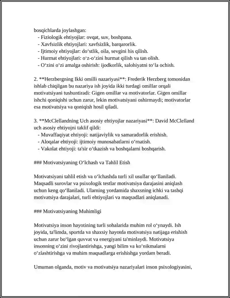 MATIF VA MATIVATSIYA MOMOSI MULOQAT XAQIDA TUSHUNCHA INDIVID SHAXS INDIVIDUALLIK TUSHUNCHALARI 4