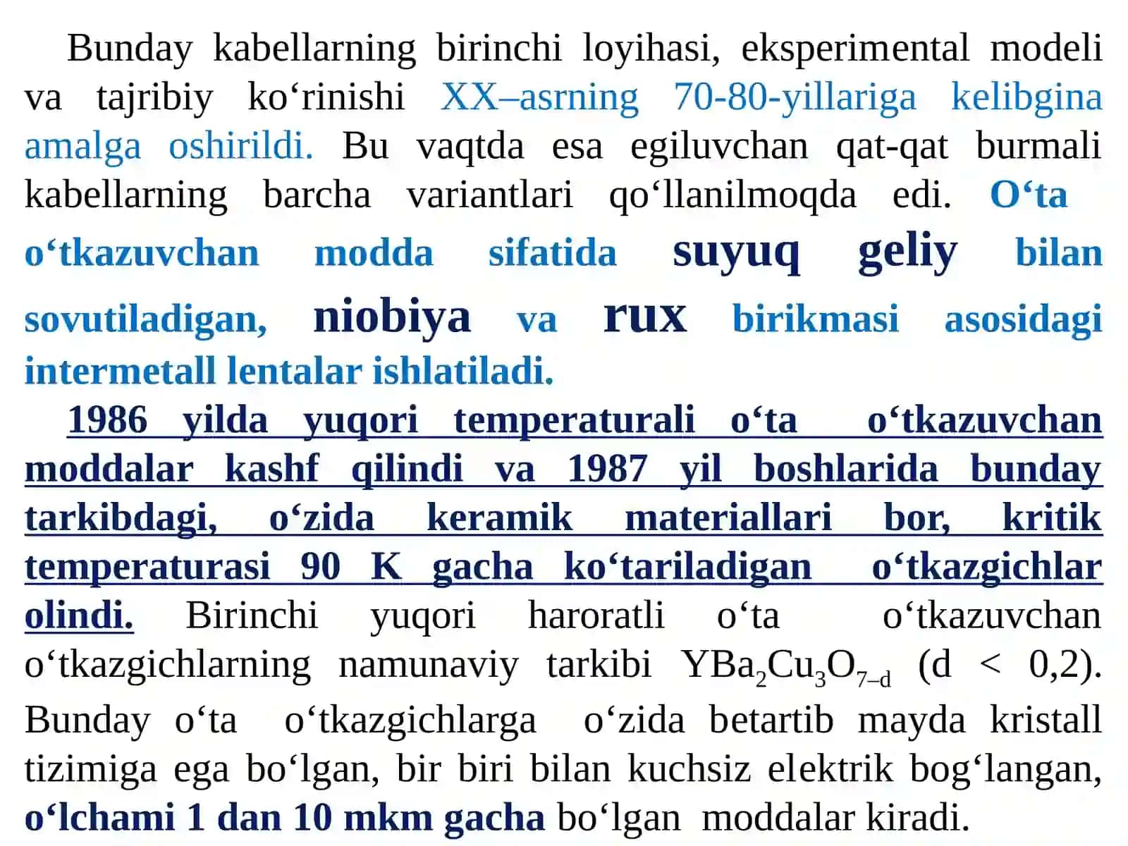 Elektruzatish liniyasi uchun o‘ta o‘tkazuvchan kabellar 4