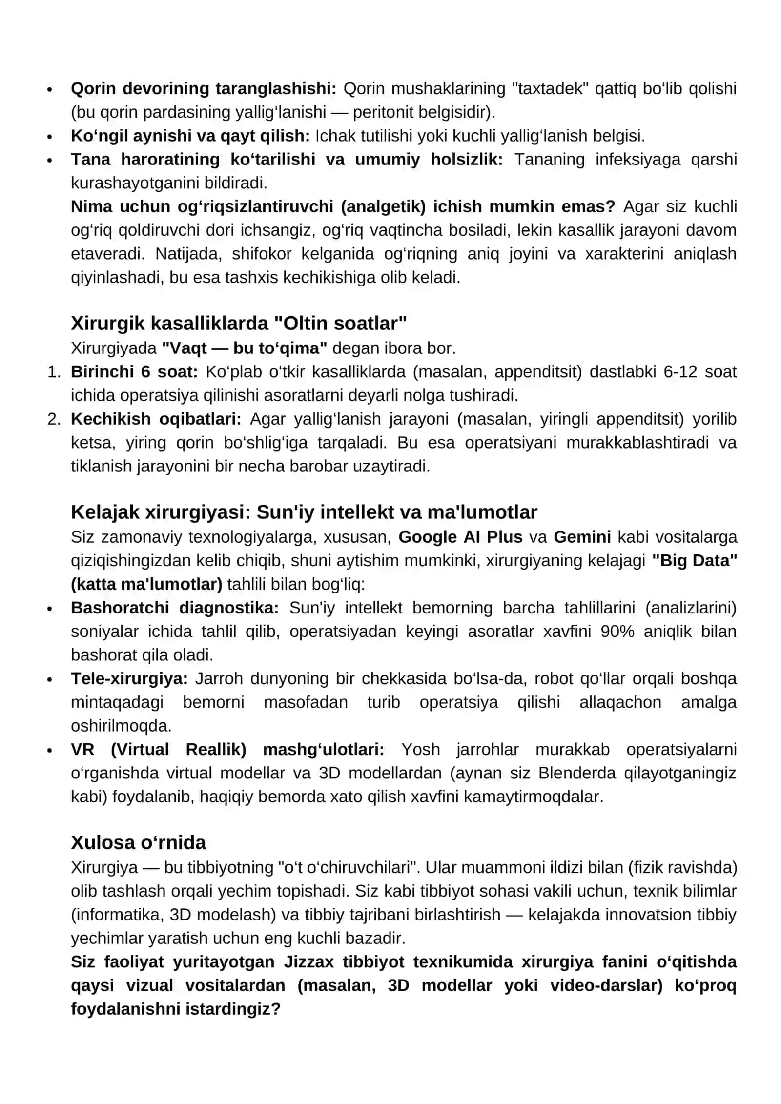 Xirurgiya va xirurgik kasalliklar to`g`risida tushuncha 4