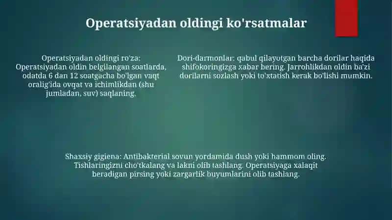 Bemorlarni Opertasiyaga Tayyorlash 4