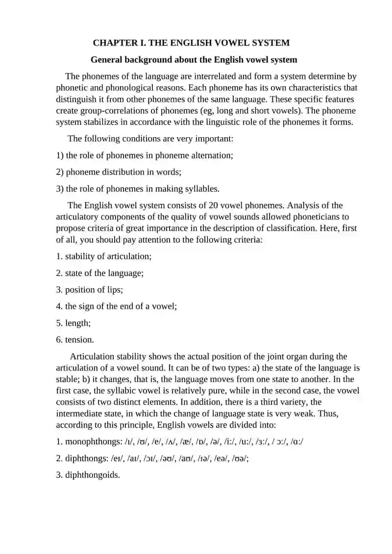 English Vowel System Analysis 4