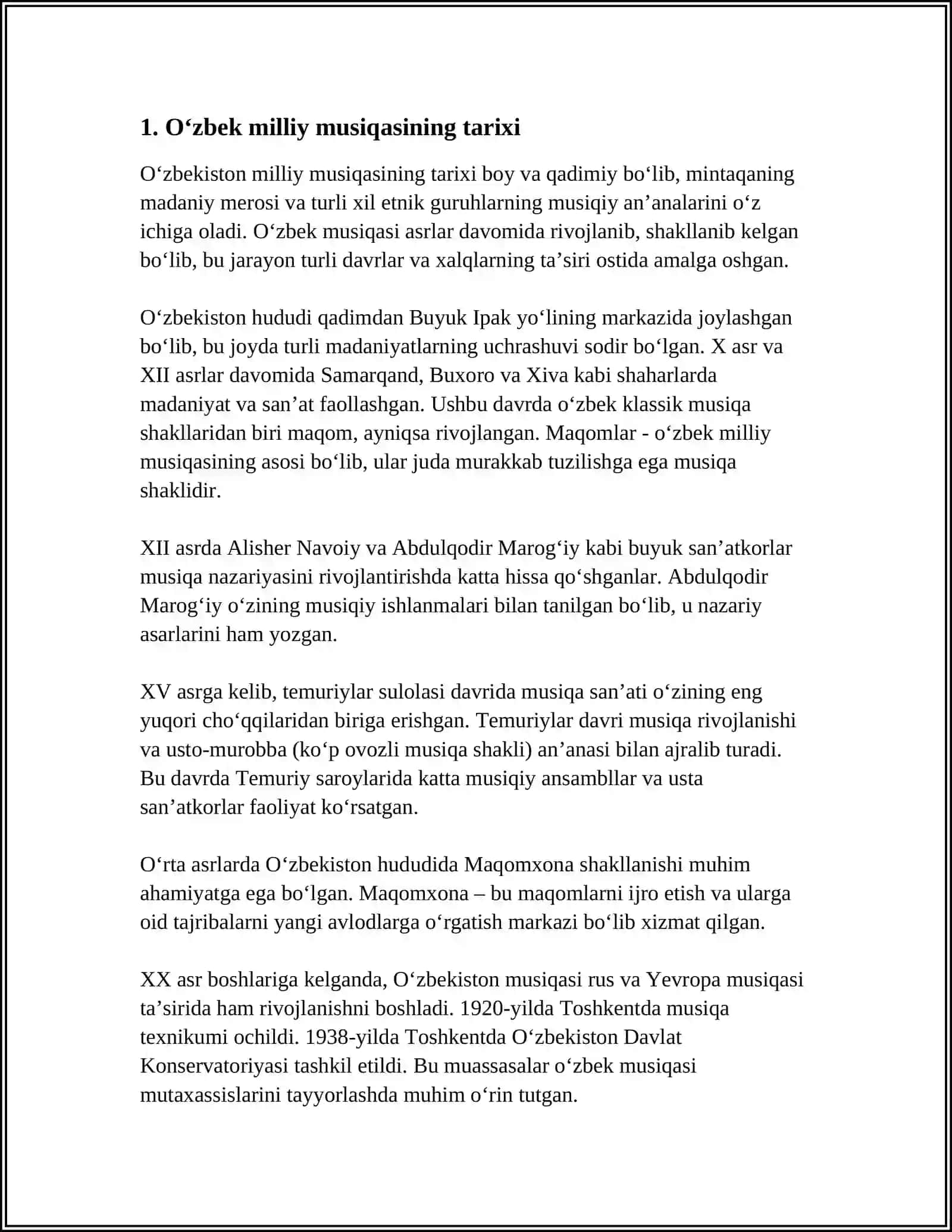 O‘zbek Milliy Musiqa Merosi 4