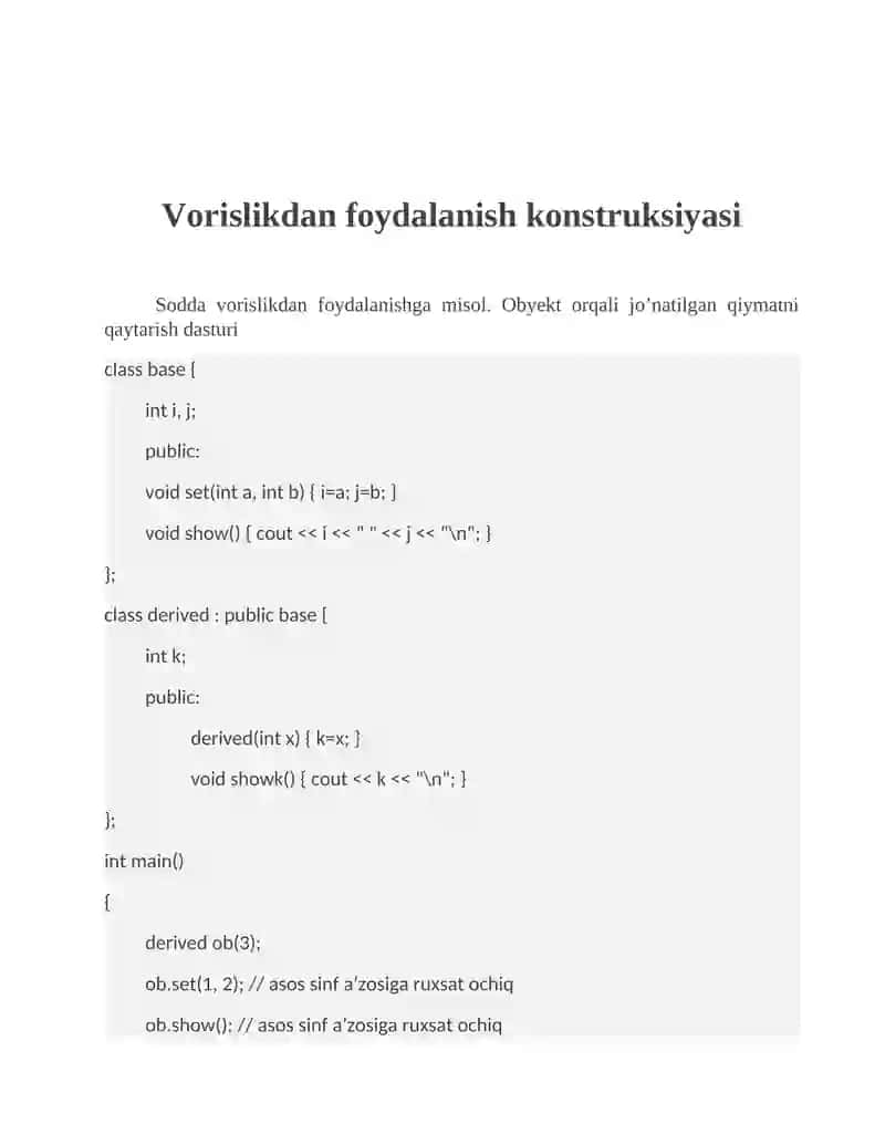 OOP(Object Oriented Programming - Obyektga yo'naltirilgan dasturlash) 4