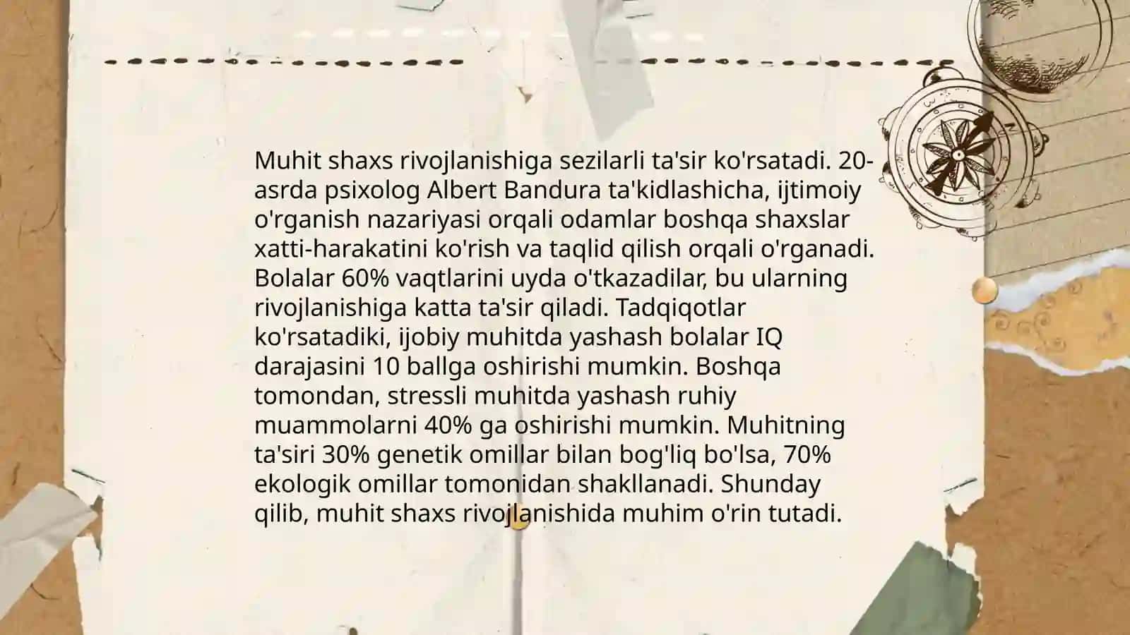 Irsiyat, muhit va tarbiya: shaxs rivojlanishi 4