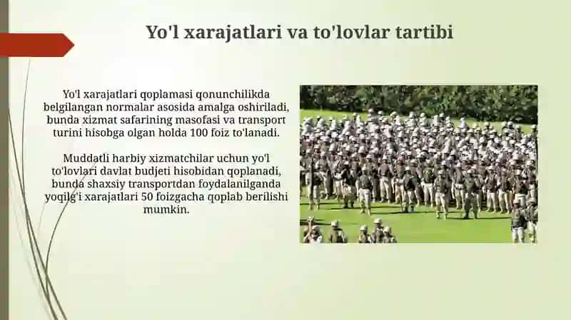 Muddatli harbiy xizmatga chaqirilgan harbiy xizmatchilarning tashish tadbirlari 4