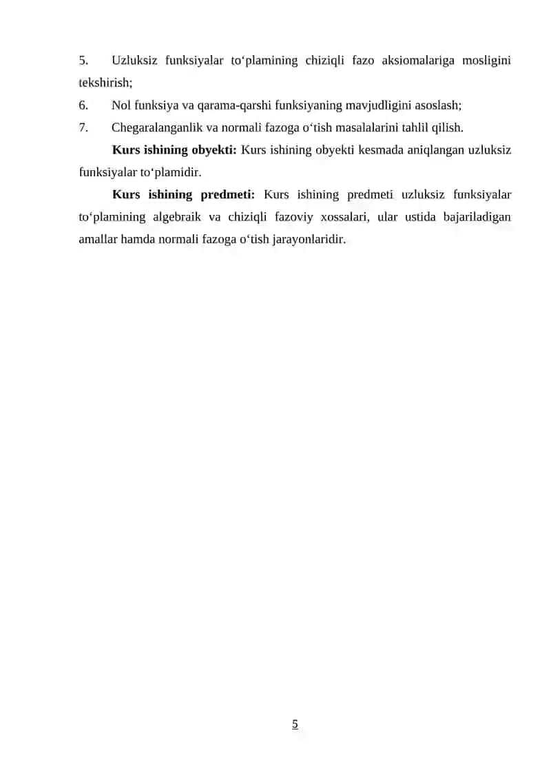 KESMADA UZLUKSIZ FUNKSIYALAR TO‘PLAMNI CHIZIQLI FAZO SIFATIDA O'RGANISH 4