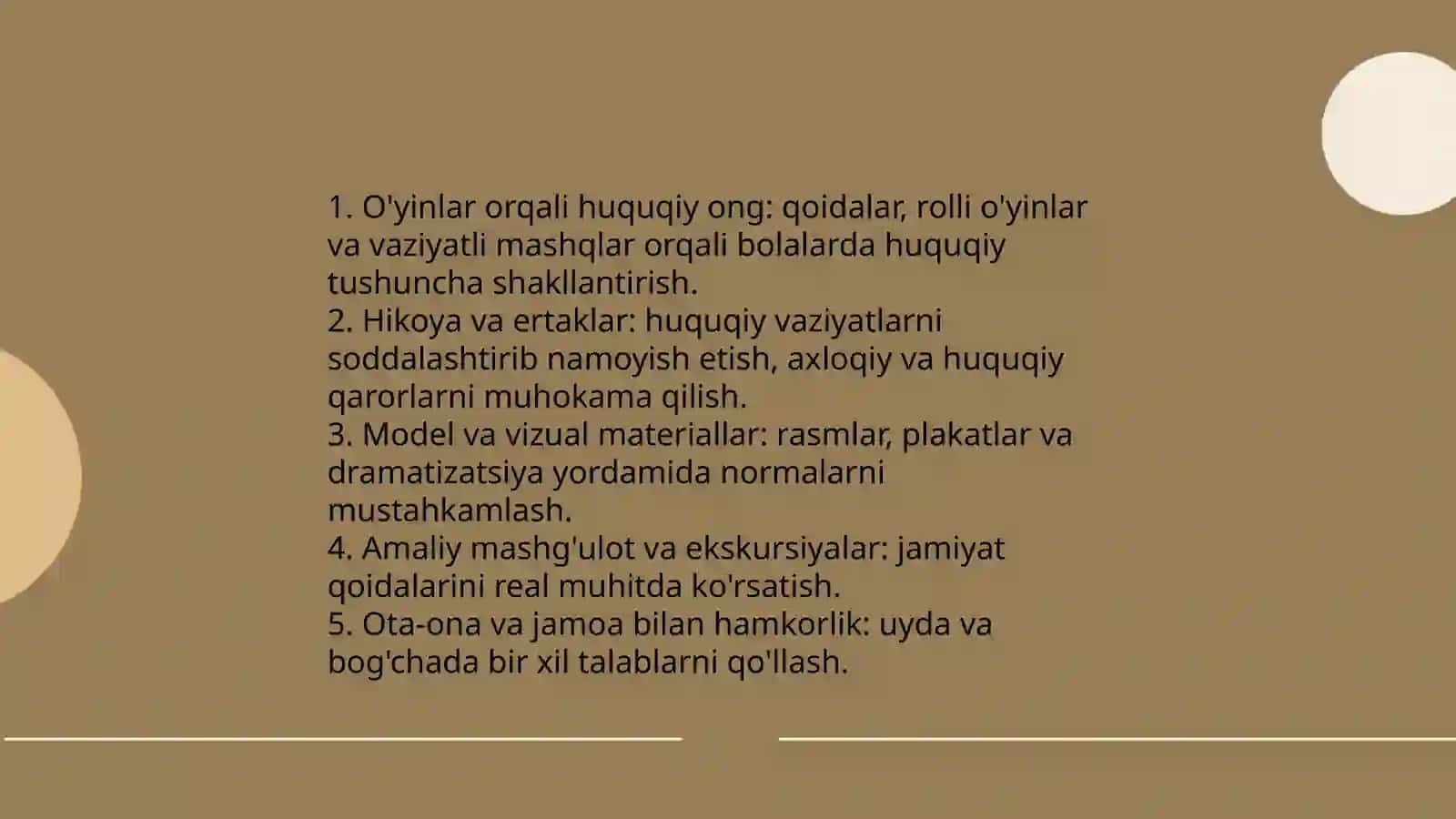 Aqliy huquqiymehnat tarbiyasini hamda bolalar o'yinlarini tashkil etishda maktabgacha ta'lim etnapedogikasining o'rni 4