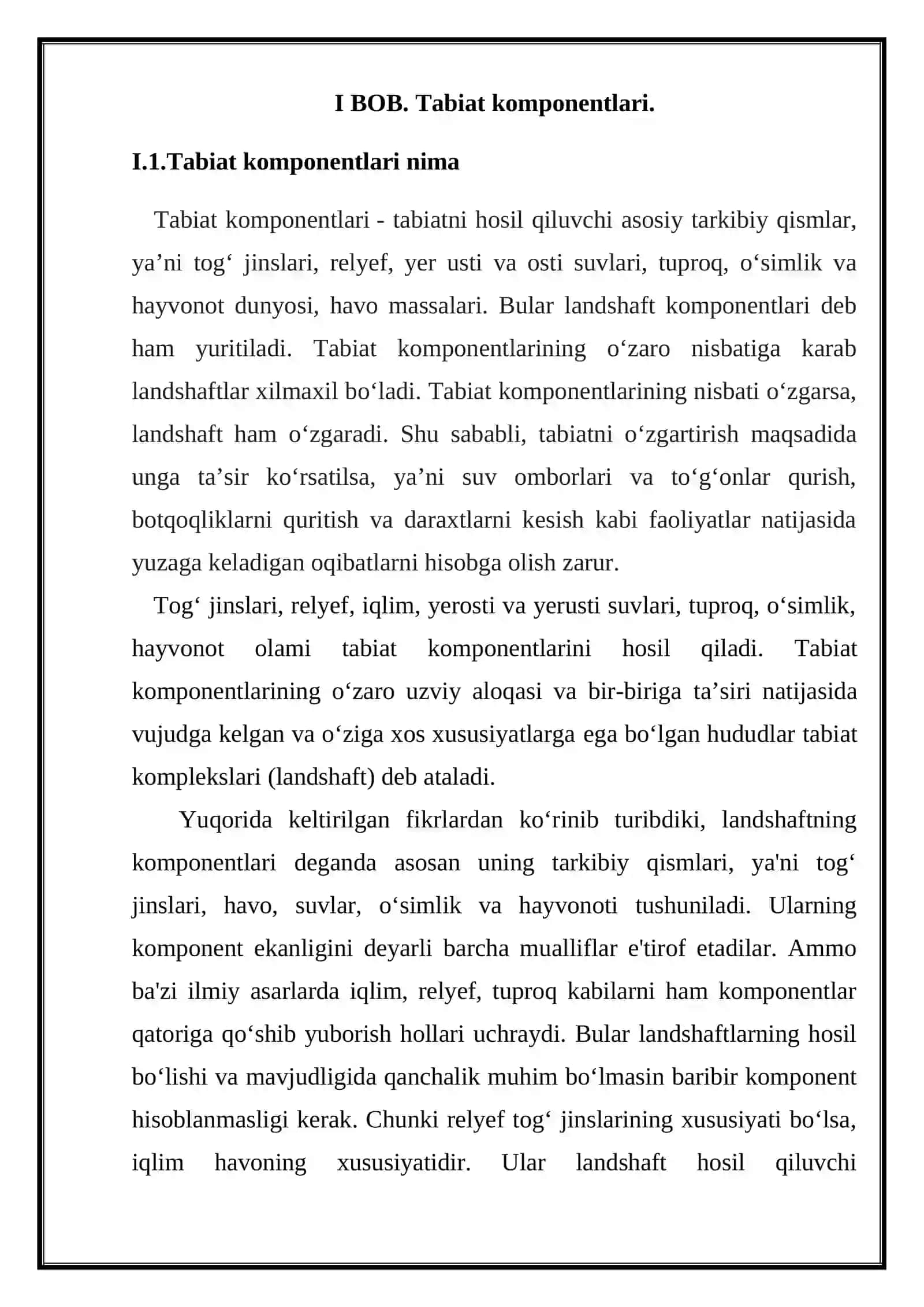 TABIAT KOMPONENTLARI 4