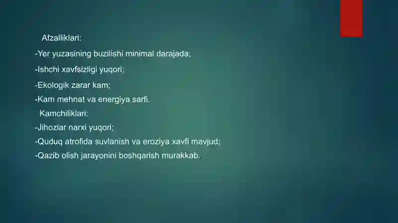Foydali qazilmalarni skvajinali qazib olish usulining optimal parametrlarini tanlash 4