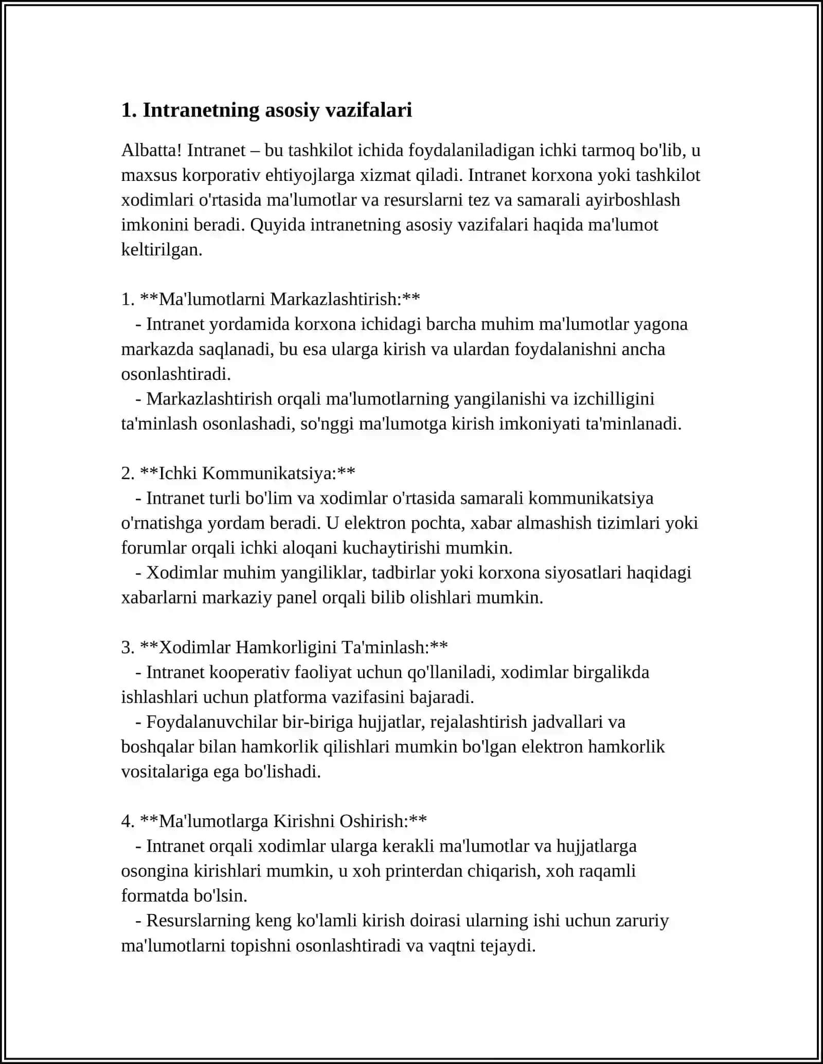 INTRANET - XUSUSIY ICHKI TARMOQ XALQIDA TUSHUNCHALAR 4