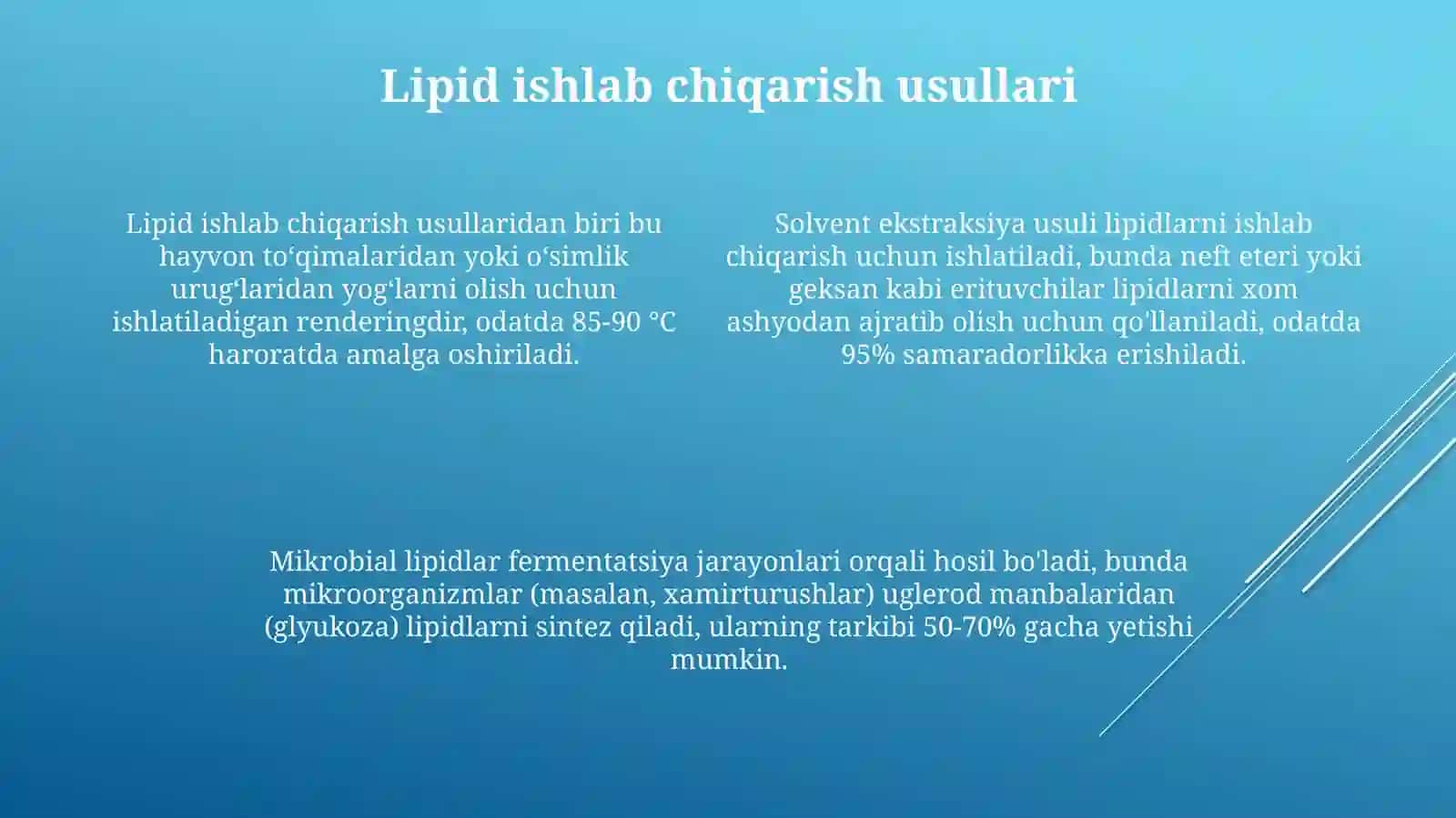 Oqsil va lipidlarni ishlab chiqarish texnologiyasi 4