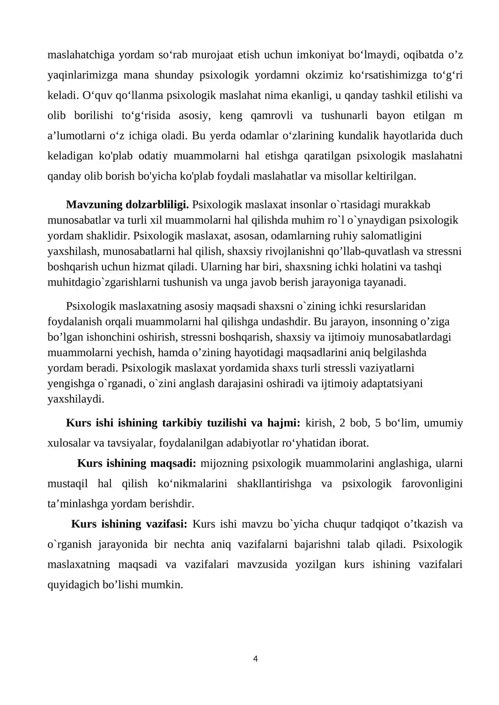 Psixologik maslaxat fanining predmeti, maqsad va vazifalari 4